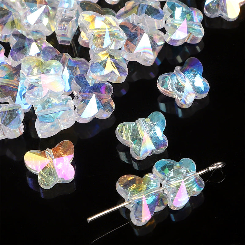 Wholesale Transparent AB Colored Peach Heart Pointed Bead Cut Bead Glass Crystal Bead