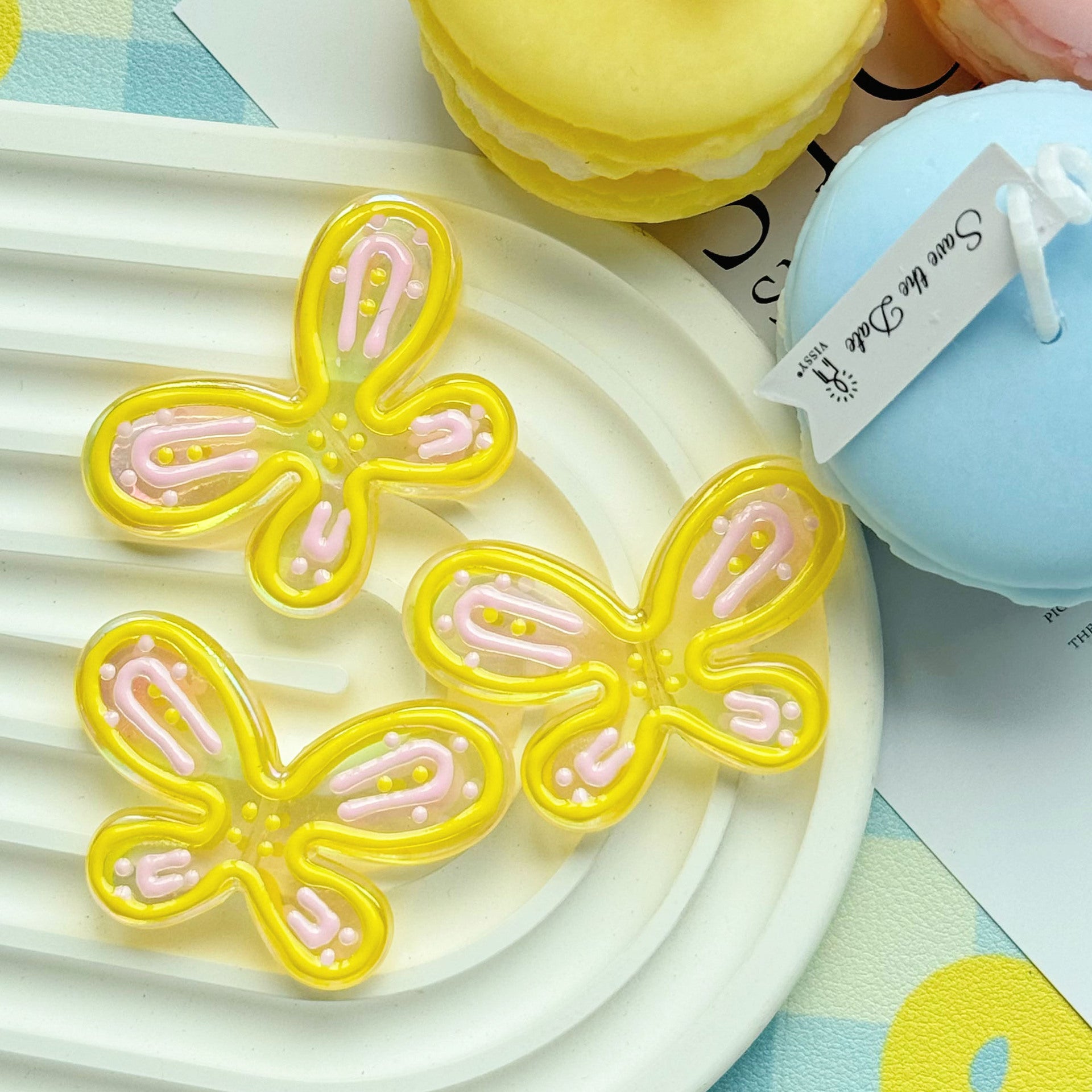 Wholesale 10pcs Plated large butterfly Acrylic Beads