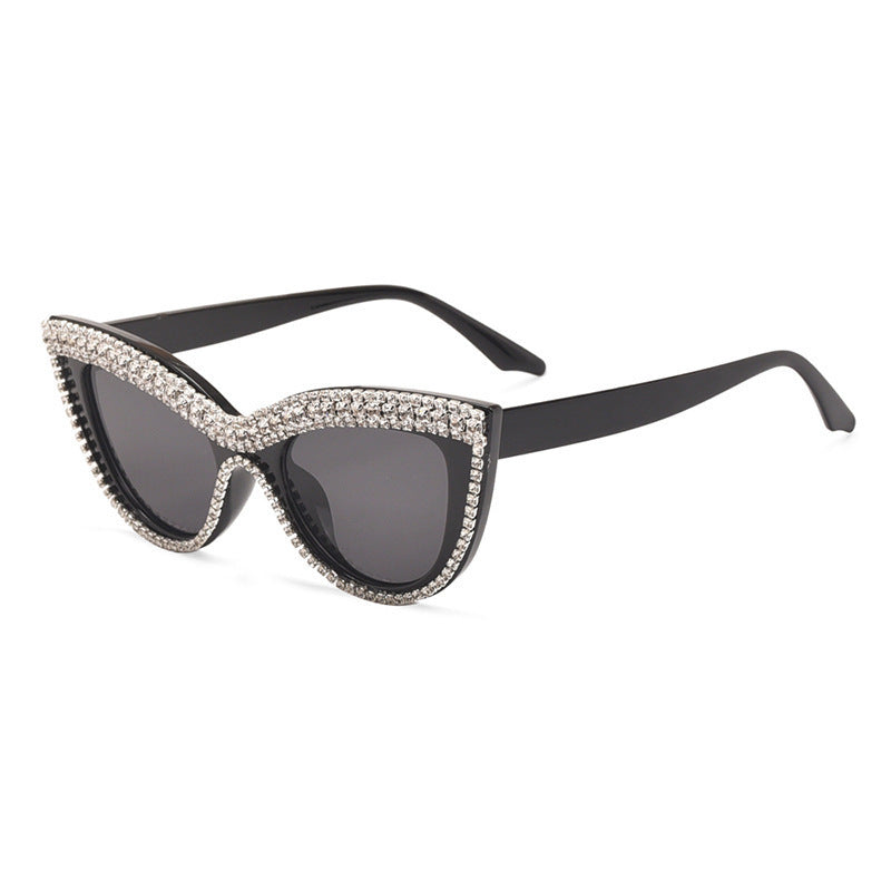 Wholesale Retro punk visor diamond sunglasses