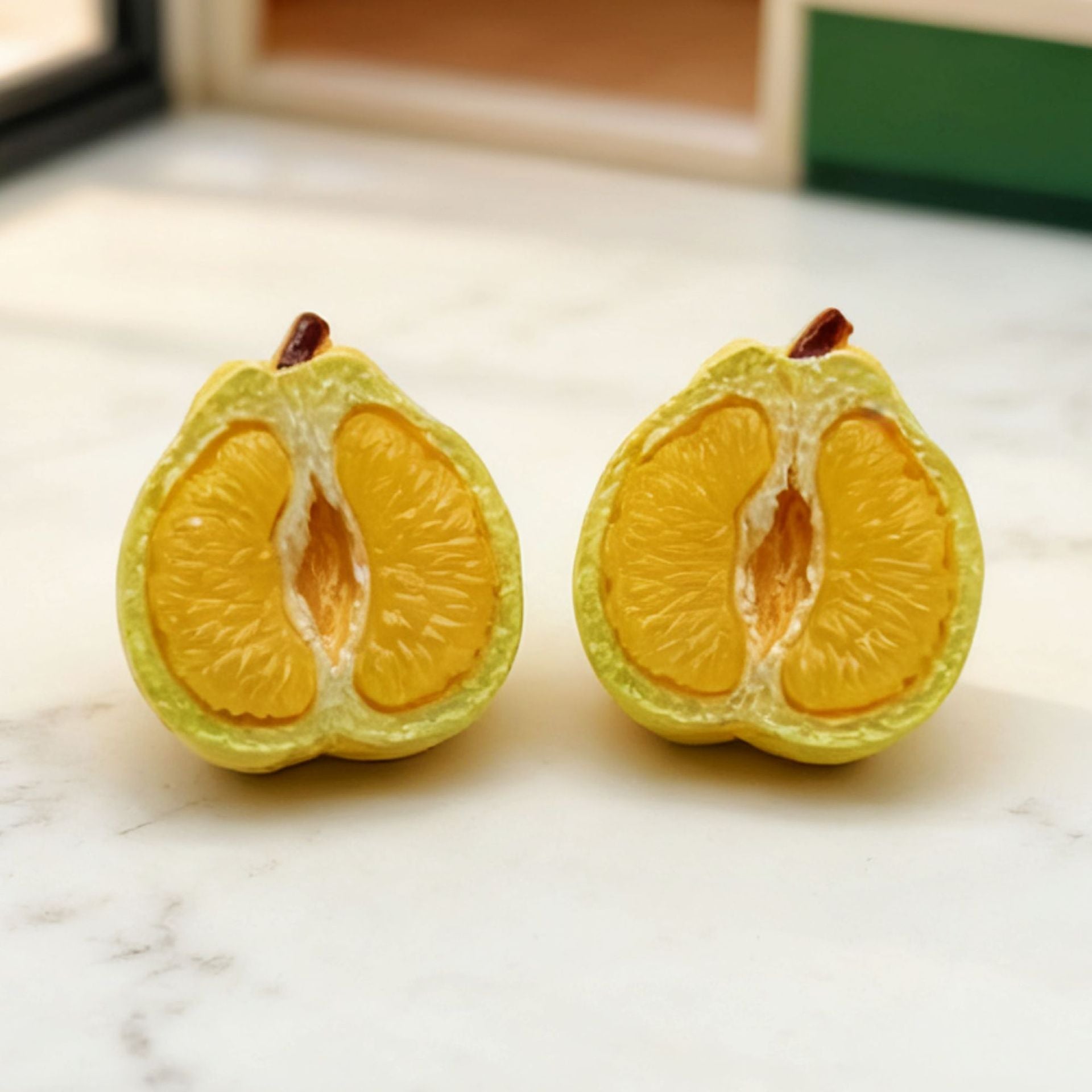 Wholesale 10pcs Simulated Peeled Grapefruit Mini Fruit Food Toy Resin Doll Accessories