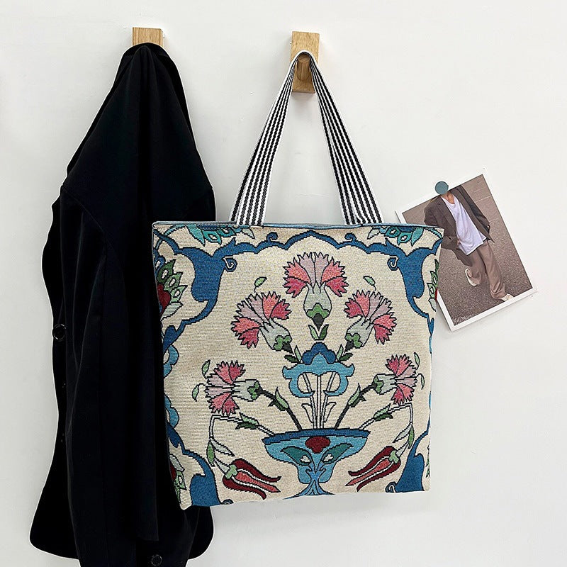 Wholesale Canvas Vintage Print Tote Bag