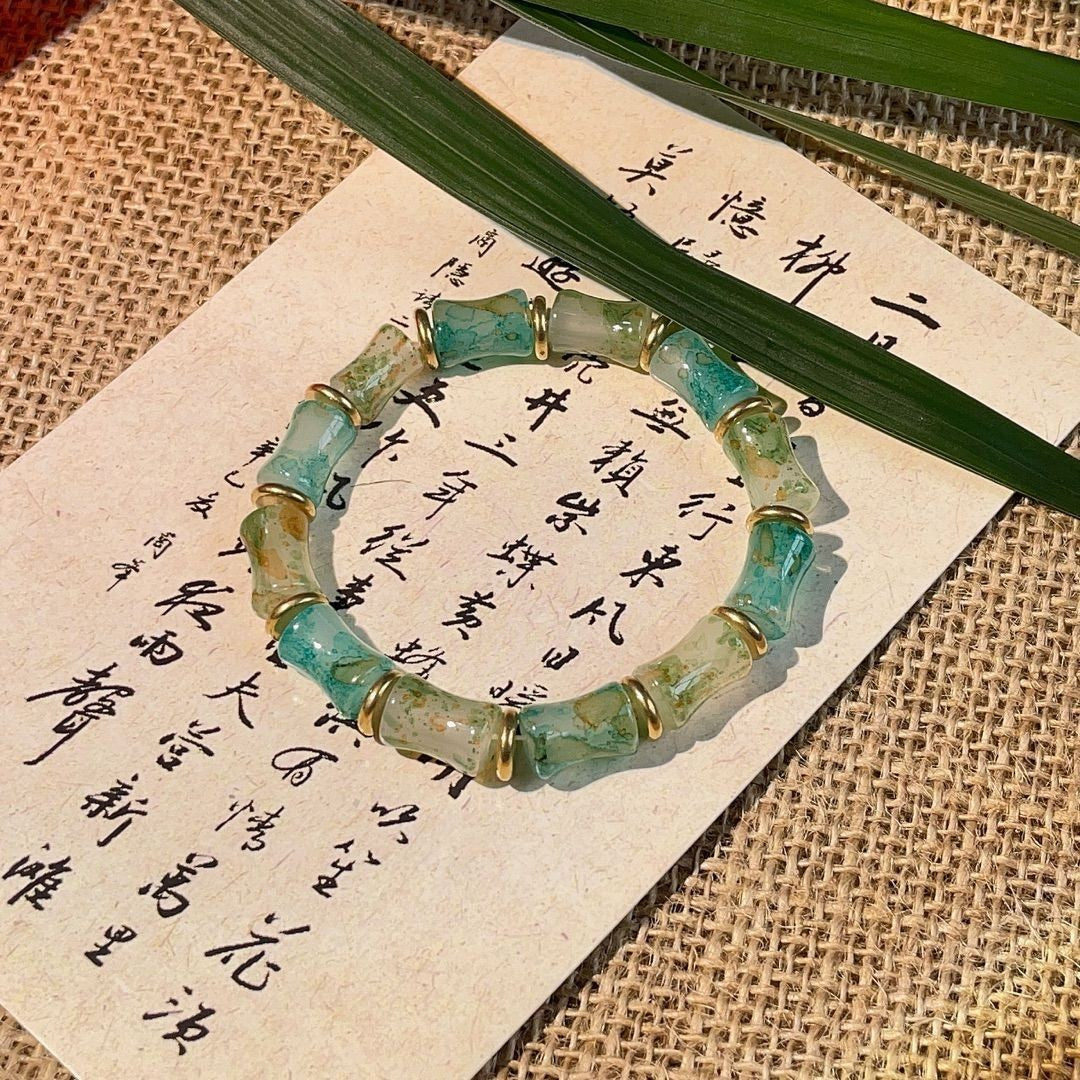 Brazalete de cuerda de cristal de bambú al por mayor