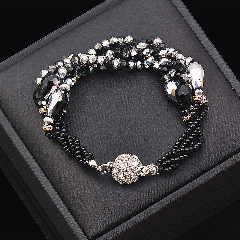 Wholesale Rhinestone Magnetic Clasp Teardrop-shaped Crystal Bracelet Necklace