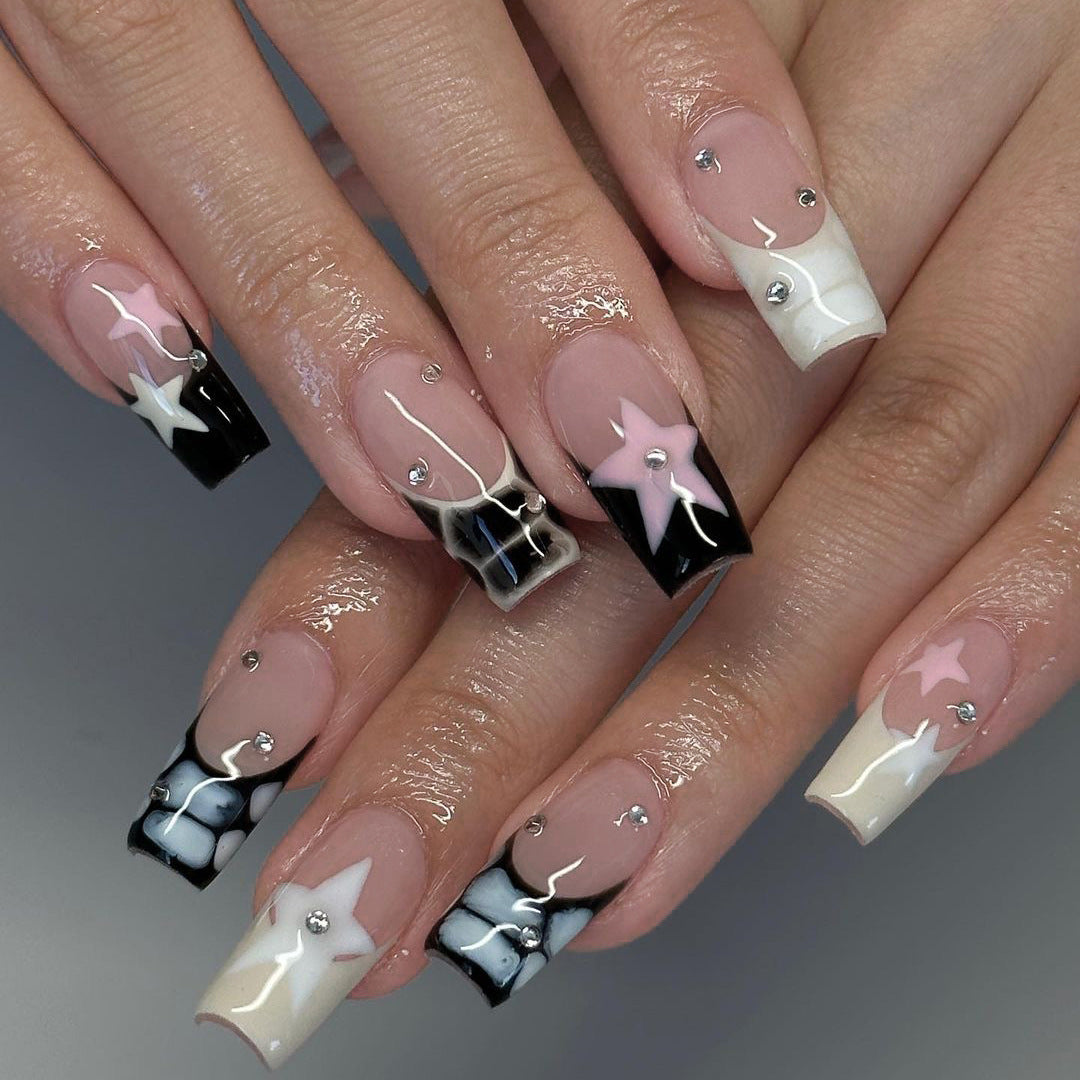 Wholesale Medium and long ballet nails with nail stickers