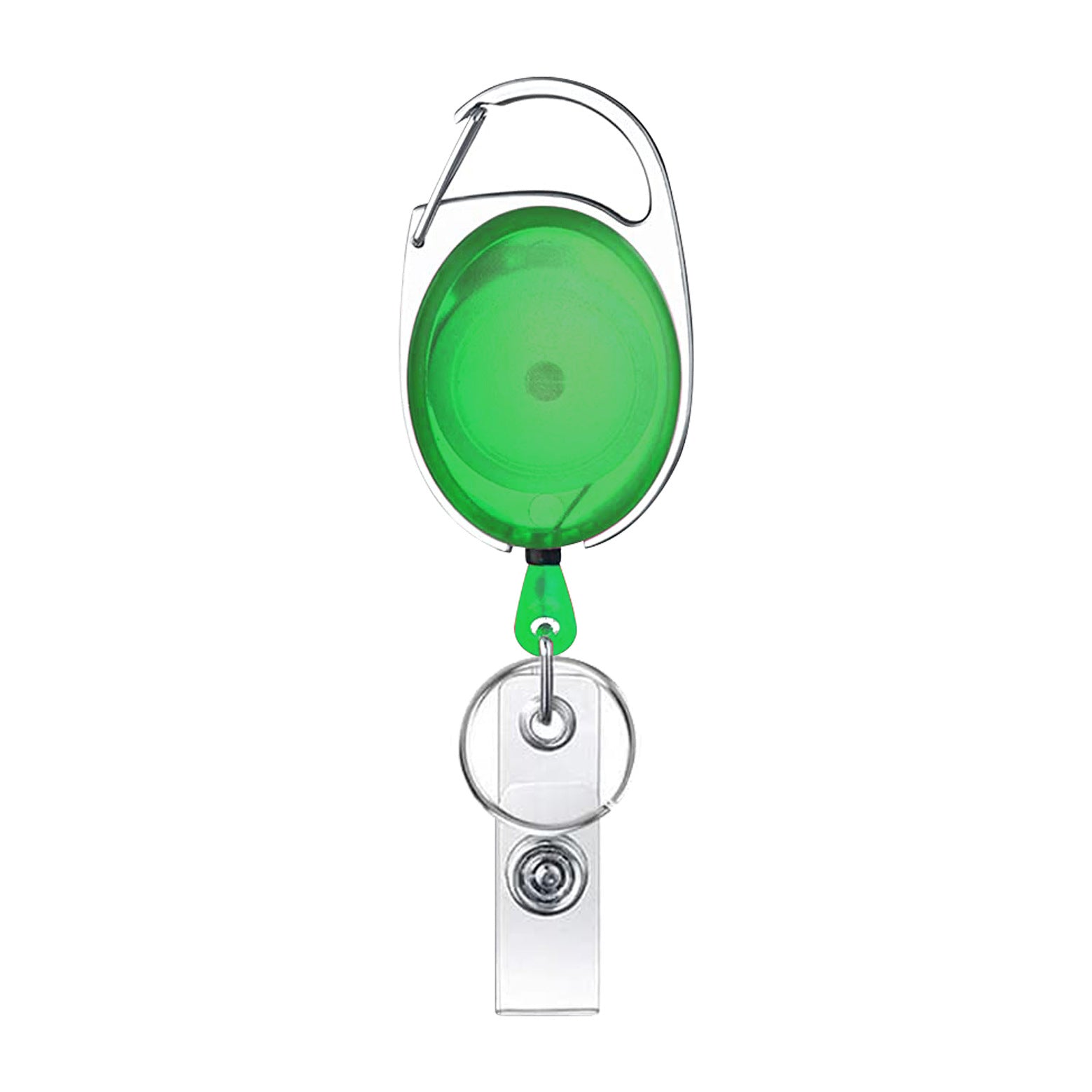Wholesale Transparent Colorful Oval Zinc Alloy Retractable Keychain