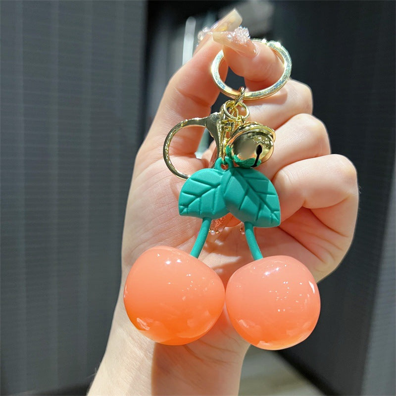 Wholesale Creative Cartoon Resin Cherry Cute Girl Heart Cherry Keychains