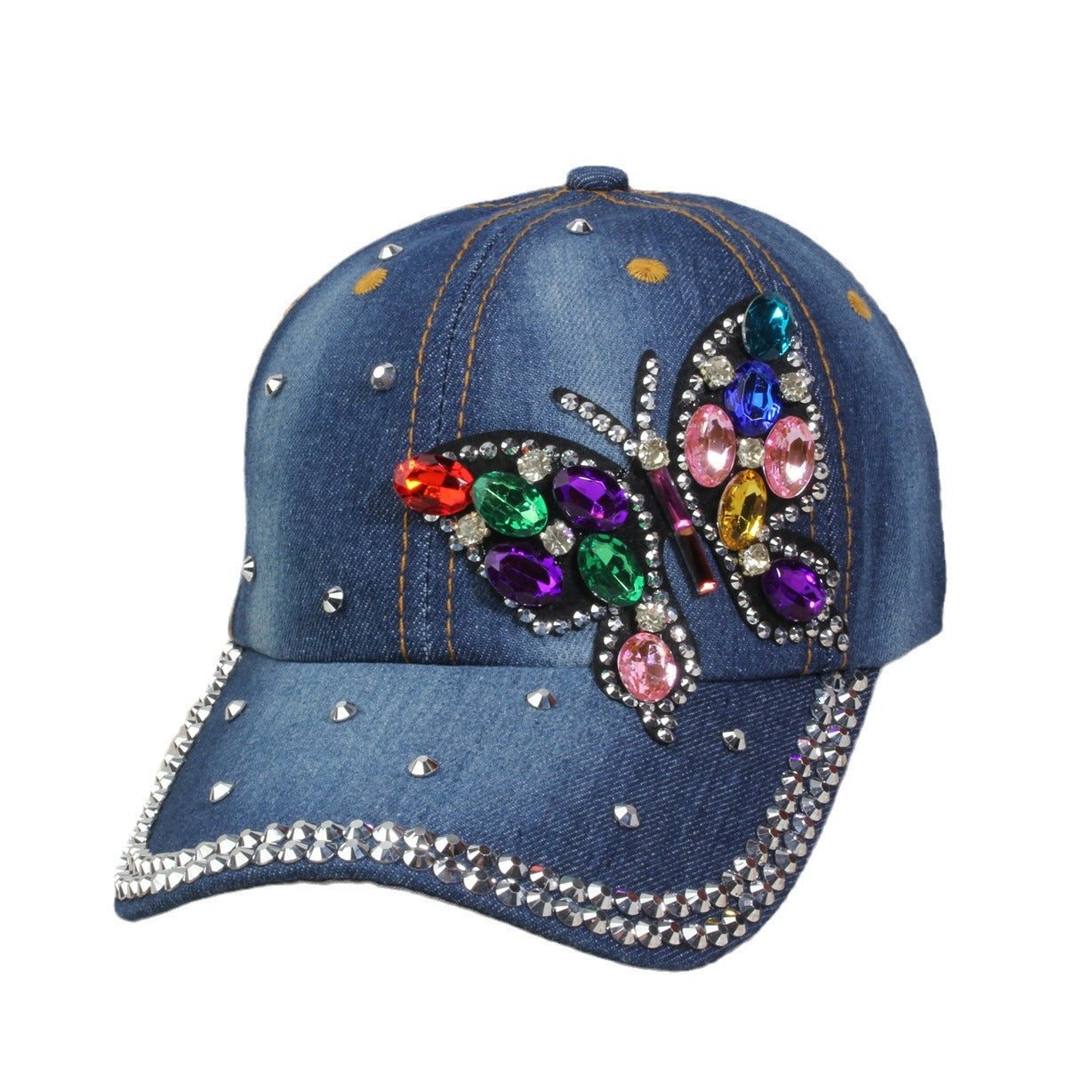 Wholesale British Denim Diamond Casual Baseball Cap