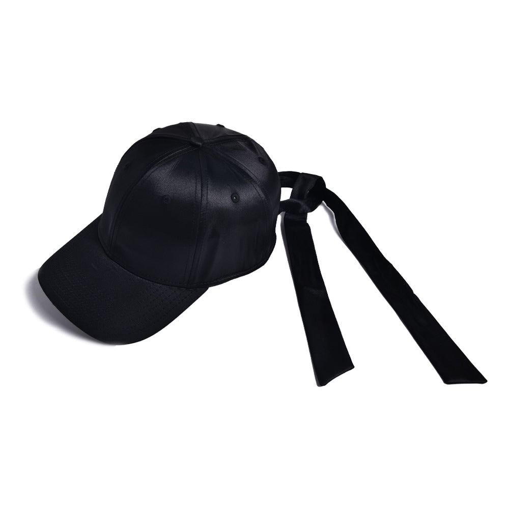 Wholesale  Satin Bright Ribbon Bow Casual Fashion Sunshade Hat