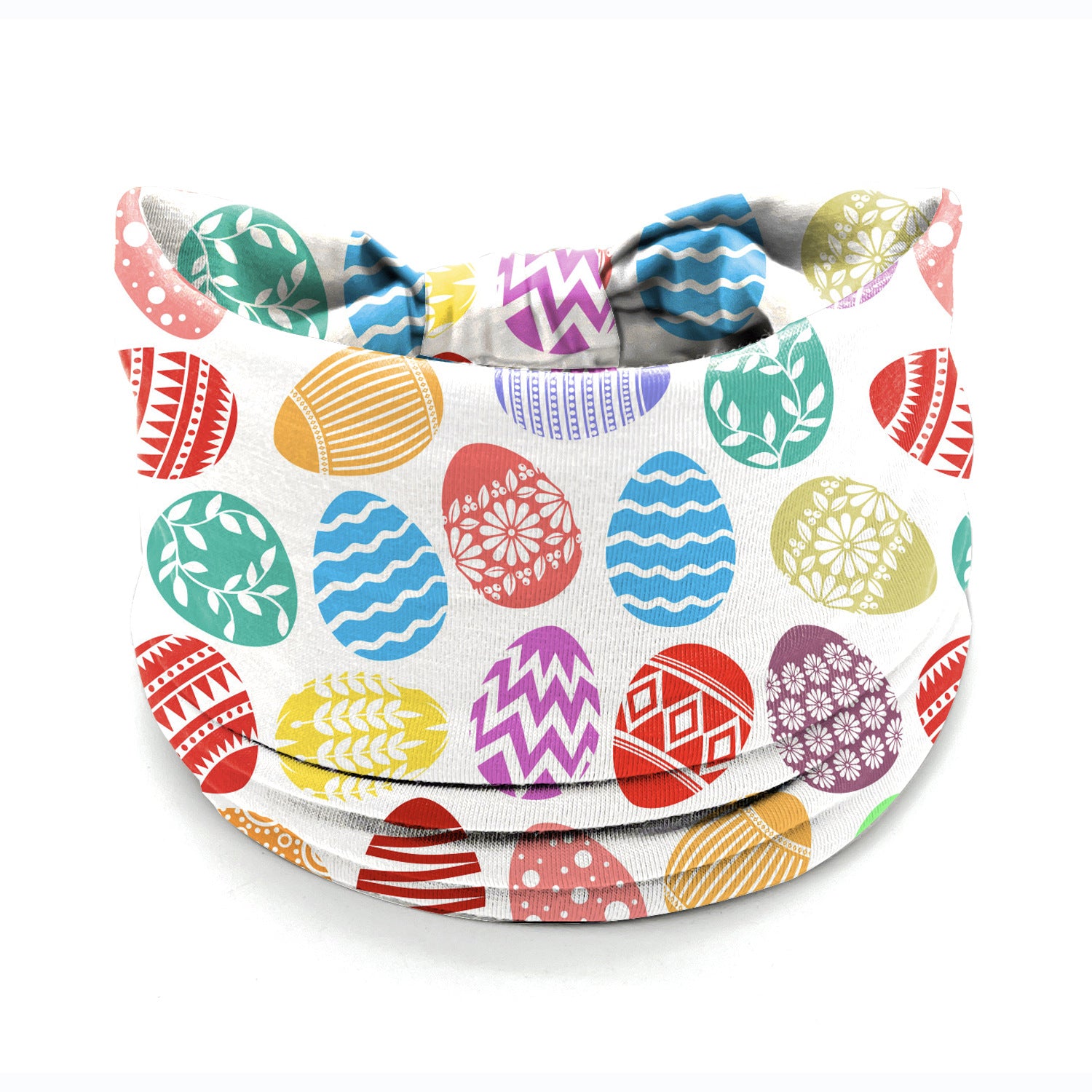 Wholesale Easter egg bunny print elastic wide edge knotted headband