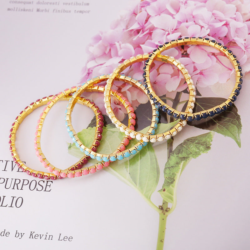 Wholesale Multicolor Acrylic Stretch Bracelet Set