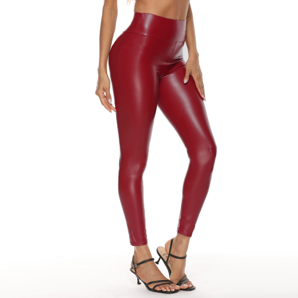Wholesale Multi-color High Waisted Leather Pants