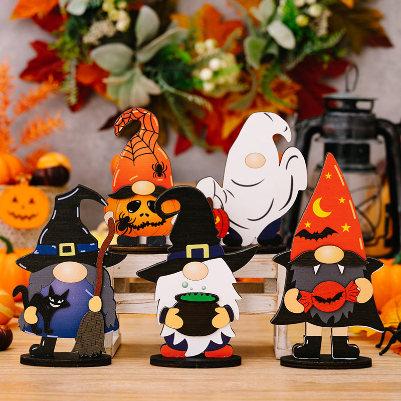 Wholesale of New Halloween Ghost Wood Ornaments