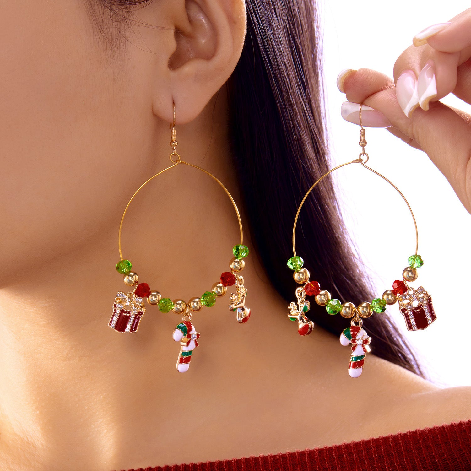 Wholesale Christmas tree  reindee  gingerbread man earrings