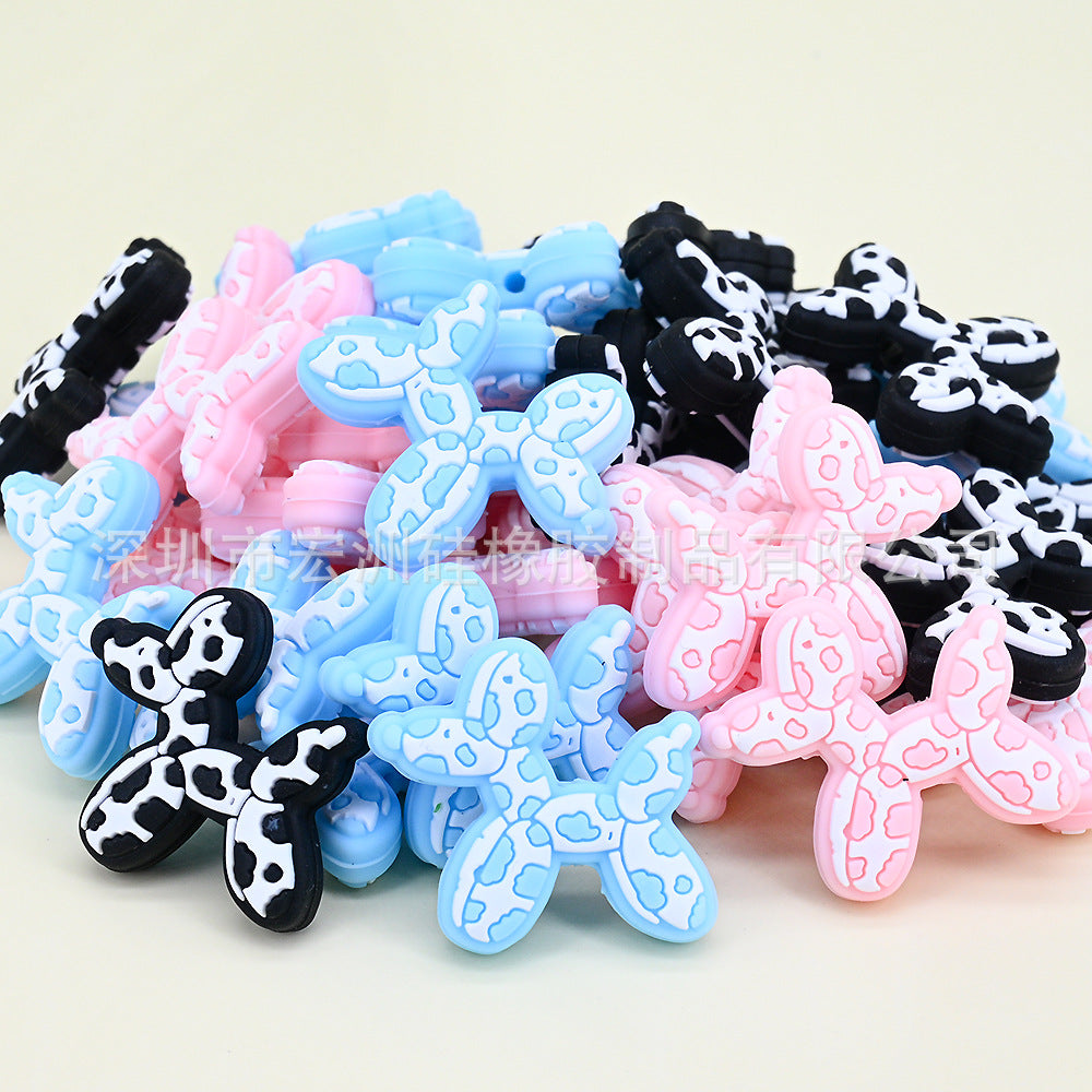Wholesale 20pcs/ pack balloon dog glue maternal and infant food grade silicone beads