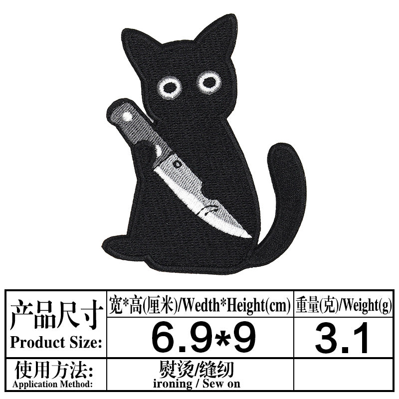 Wholesale Trendy Twill Embroidered Patches Assorted Black White Checkerboard  Web Heart Flag Designs For Towel Decoration DIY Accessory