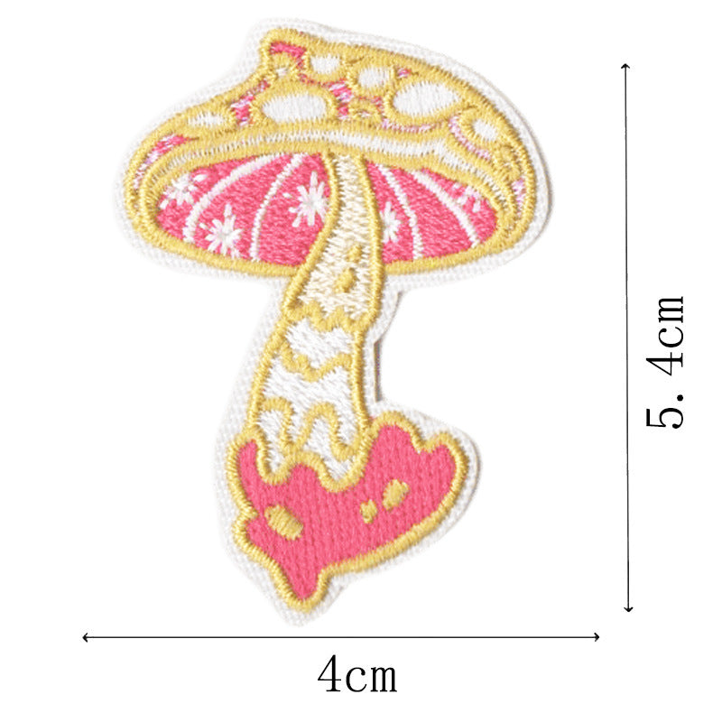 Wholesale Mushroom Embroidery Patches Set Of 14 Iron On DIY Decorative Accent For Clothing Resale