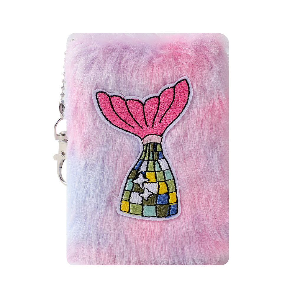 Wholesale Cartoon Embroidered Pocket Mini Plush Notebook