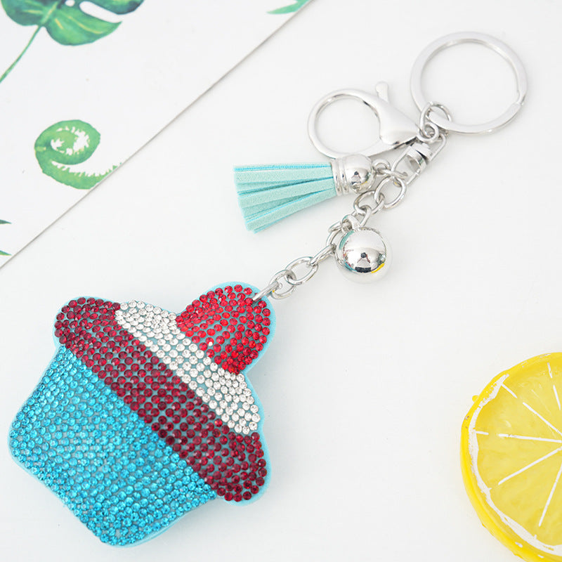 Wholesale Velvet Cake Ice Cream Hot Diamond Keychains