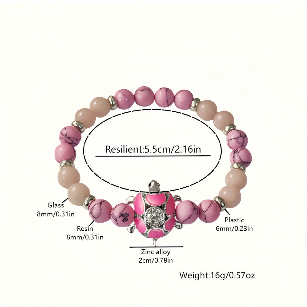 Wholesale 4pcs Luminous Little Elf Turquoise Beads Paired With Turtle Bracelet