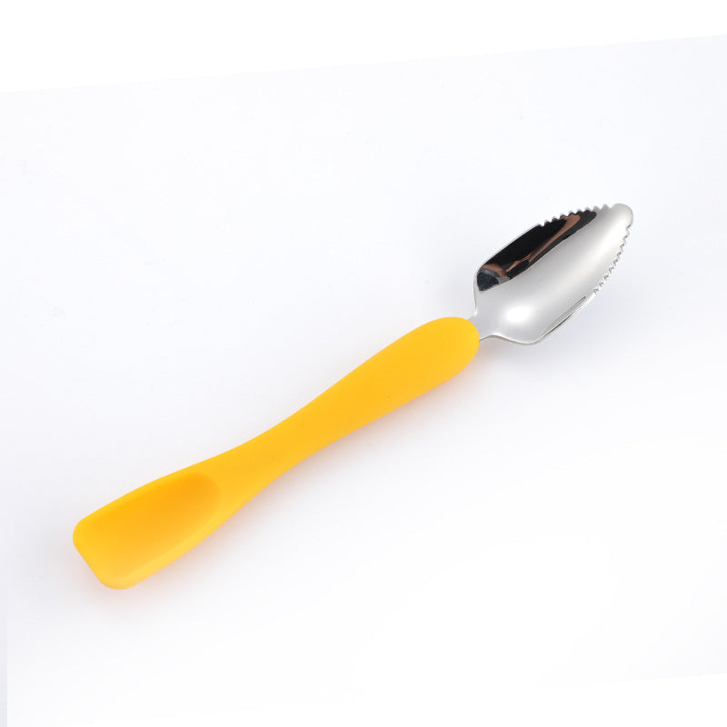 Wholesale Stainless Steel Silicone Baby Food Double-headed Spoon