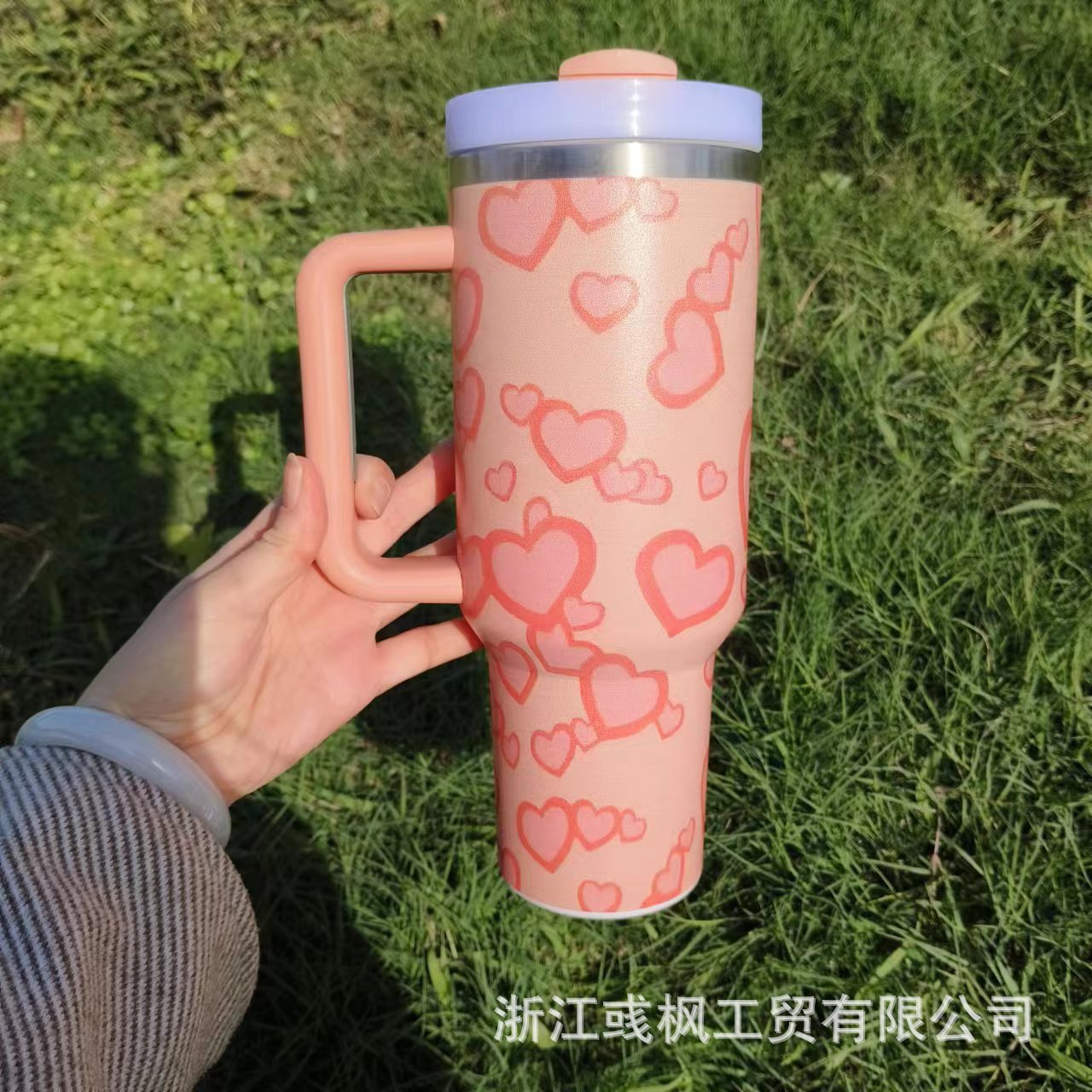 Wholesale Valentine's Day Car 40oz Car Cup Large Capacity with Handle Tumbler Thermos Cup