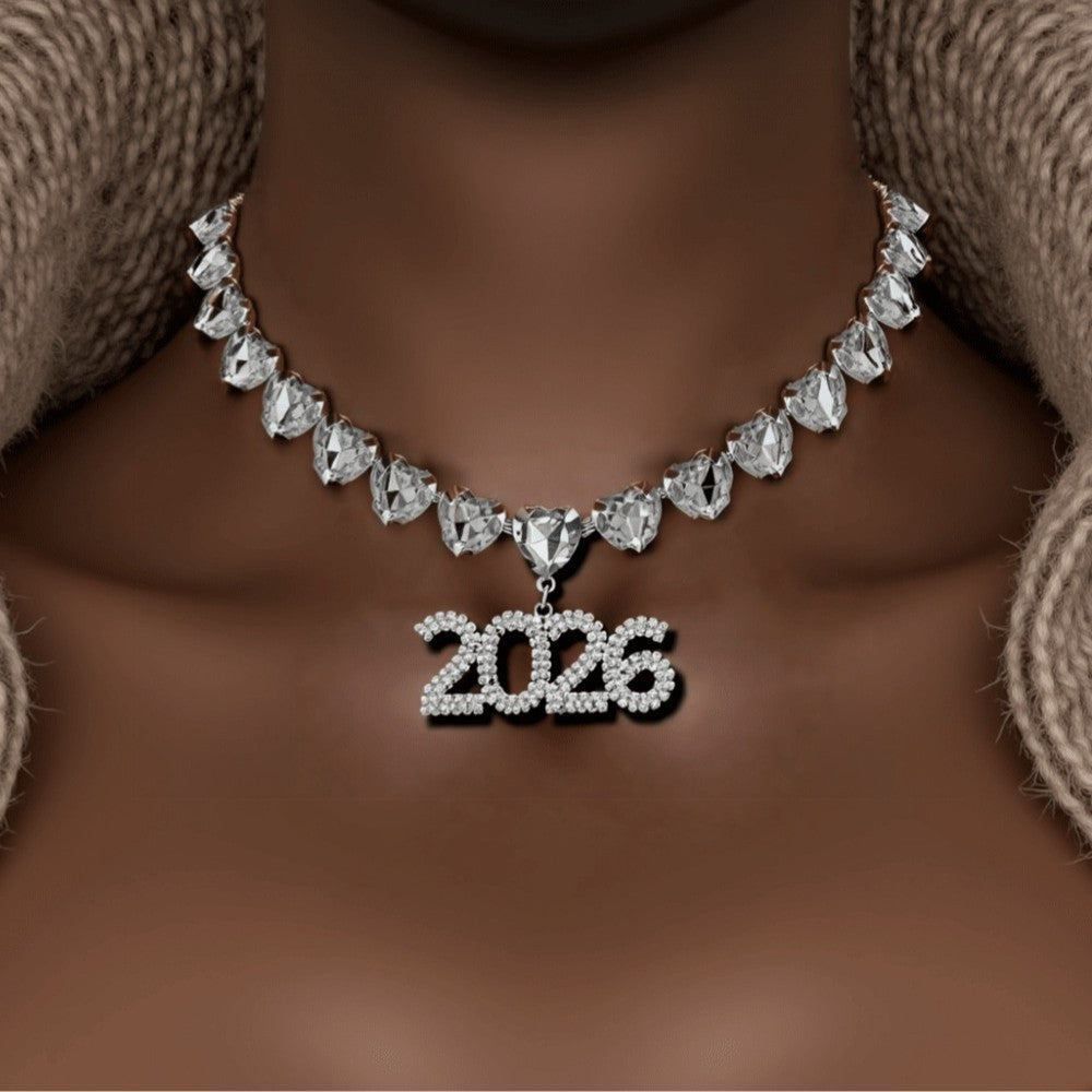 Wholesale 2026 letter full diamond geometric square Necklace