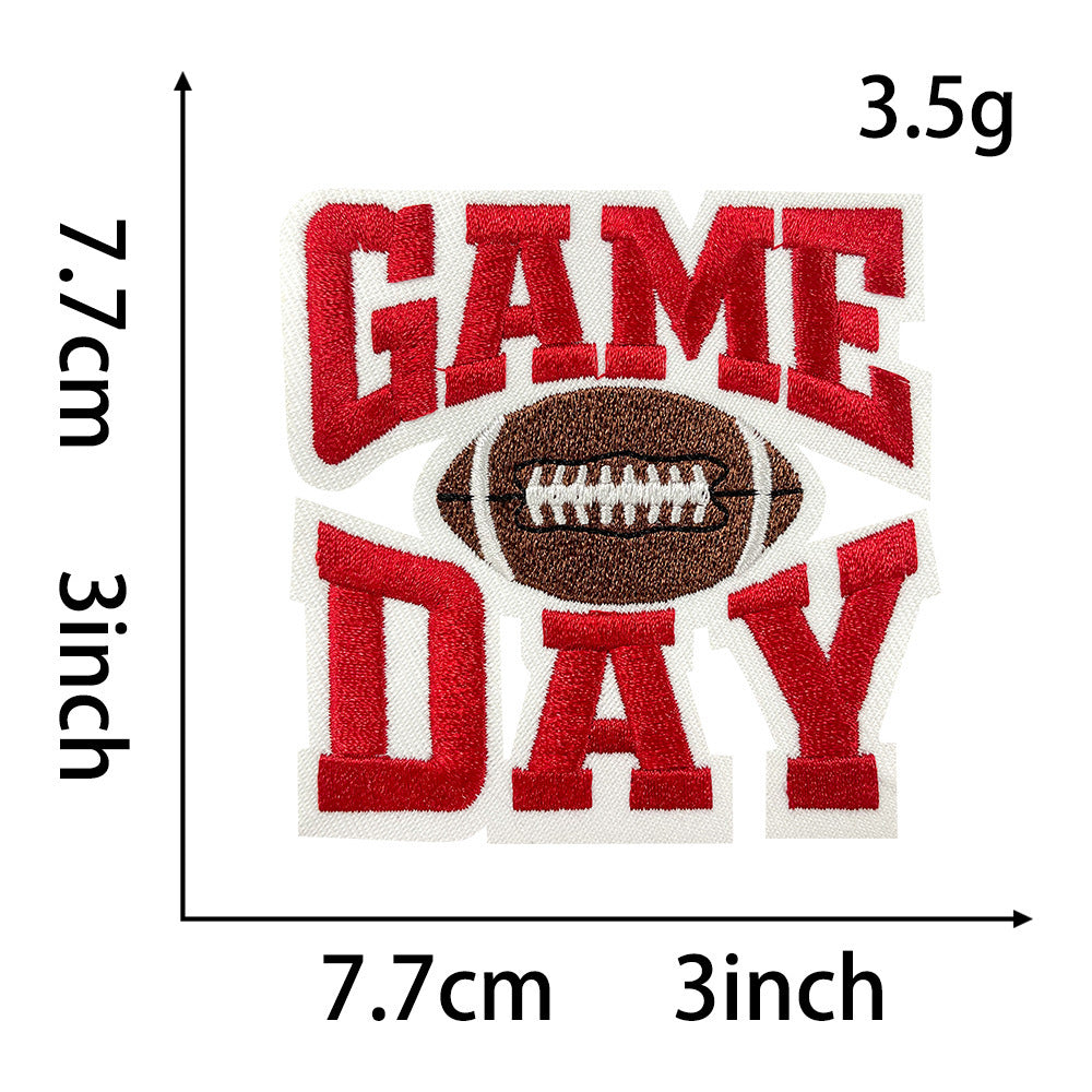 Wholesale Game Day Football Embroidery Patches 9 Styles DIY Iron On Decorative Accessory For Coats Bags