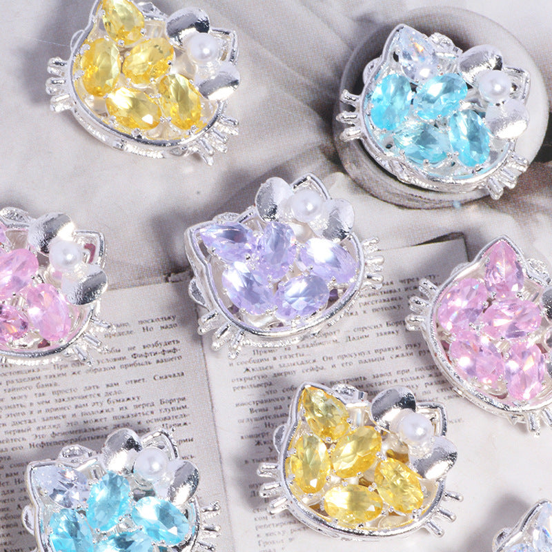 Wholesale Cat Rhinestone Straight Hole Loose Bead DIY
