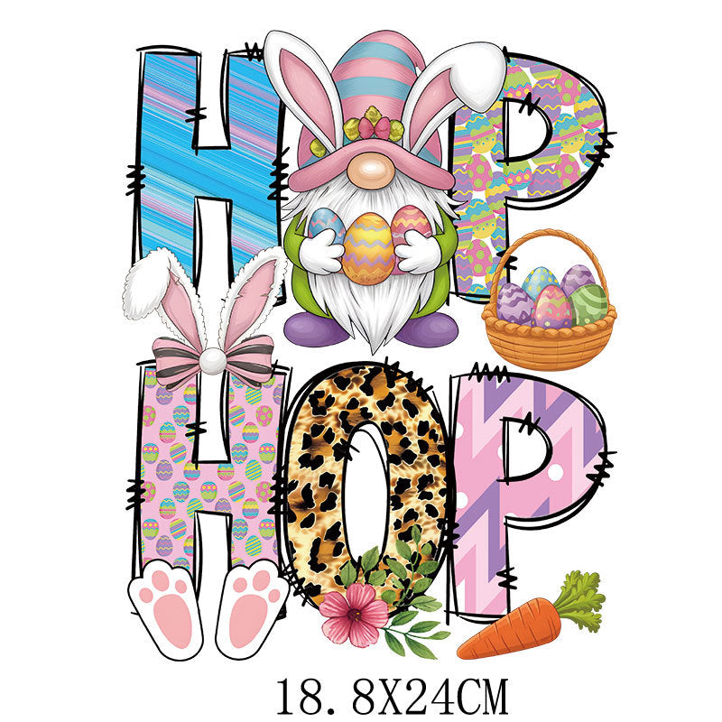 Wholesale 10pcs Easter Car Rabbit Cartoon UV DTF Ready to Press Transfers Wraps