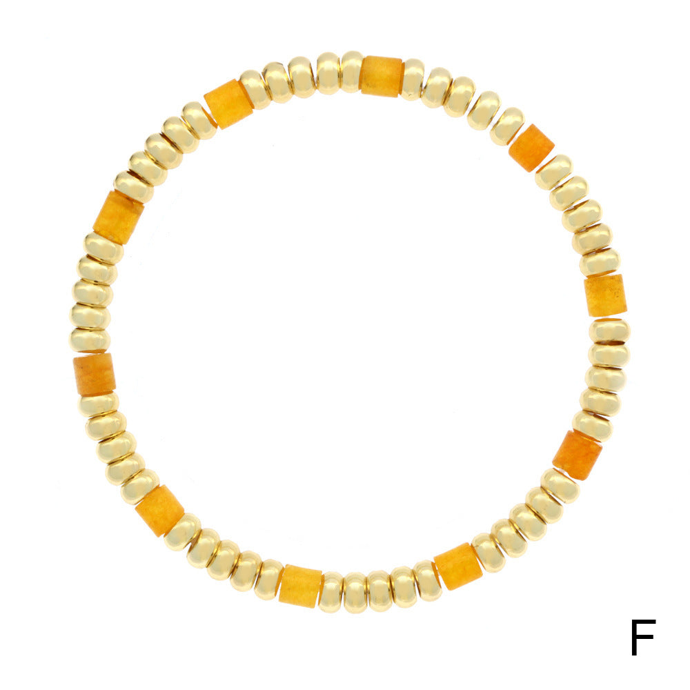 Wholesale Boho Colorful Stone Beads Stackable Elastic Cord Bracelet