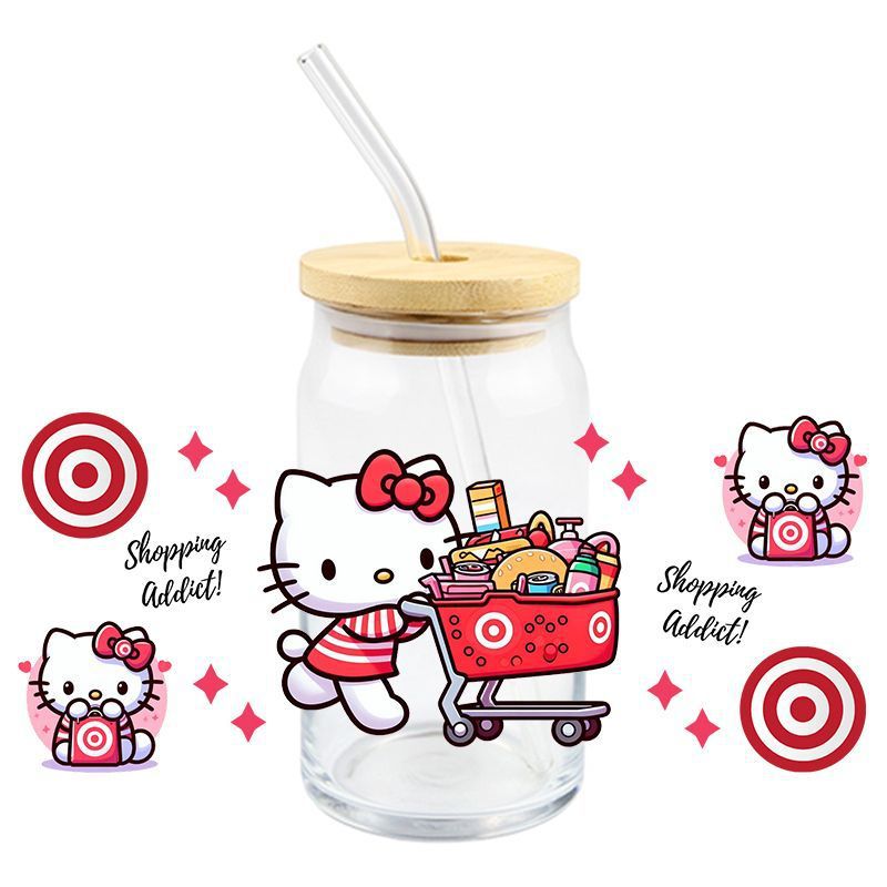 Wholesale 5pcs Cartoon Cute Cat 16oz Cup UV DTF Wraps OLY Exclusive