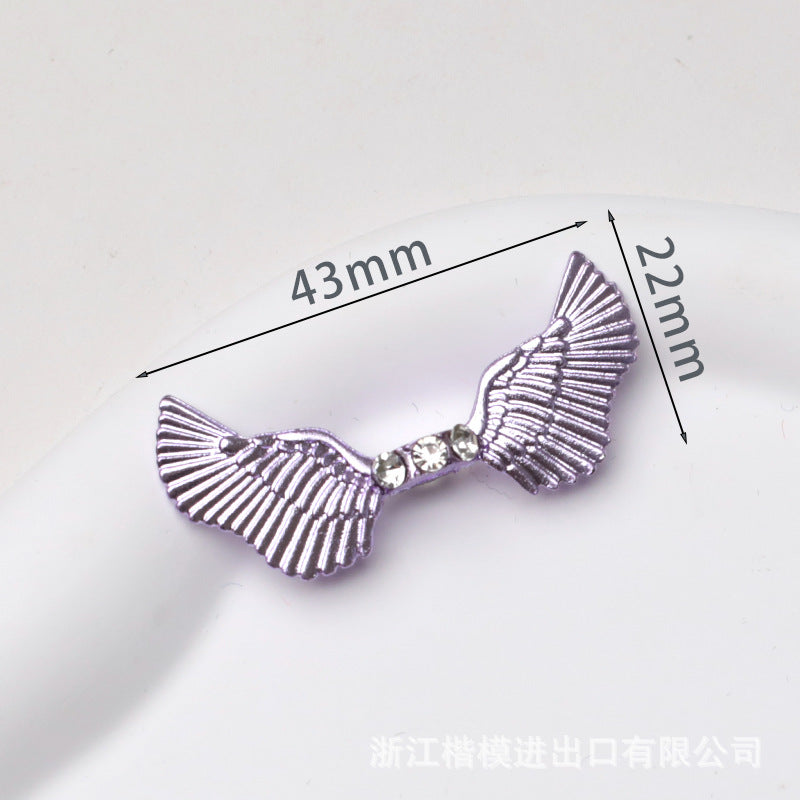 Wholesale 50PCS DIY Metal Electroplated Colorful Wings Butterfly Vertical Hole Loose Beads