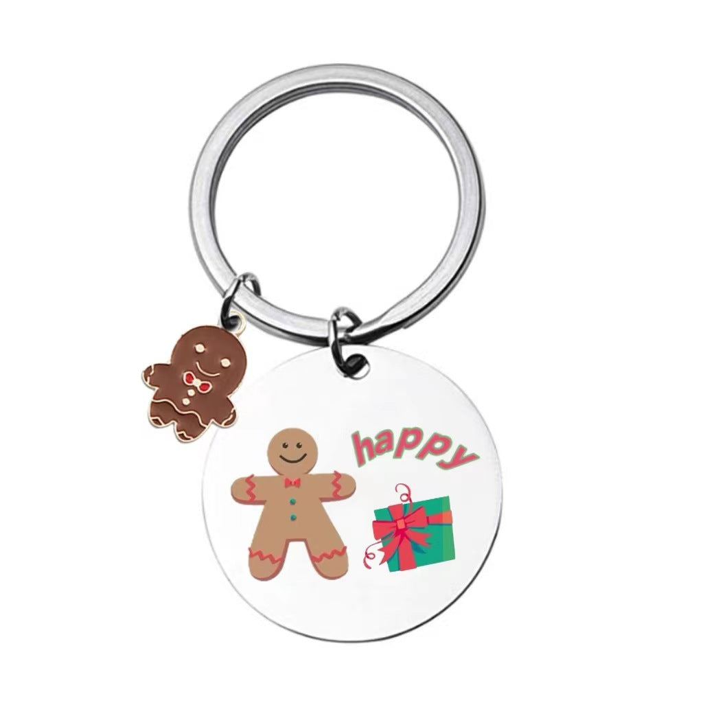 Llavero de Navidad para el pan de jengibre de acero inoxidable al por mayor