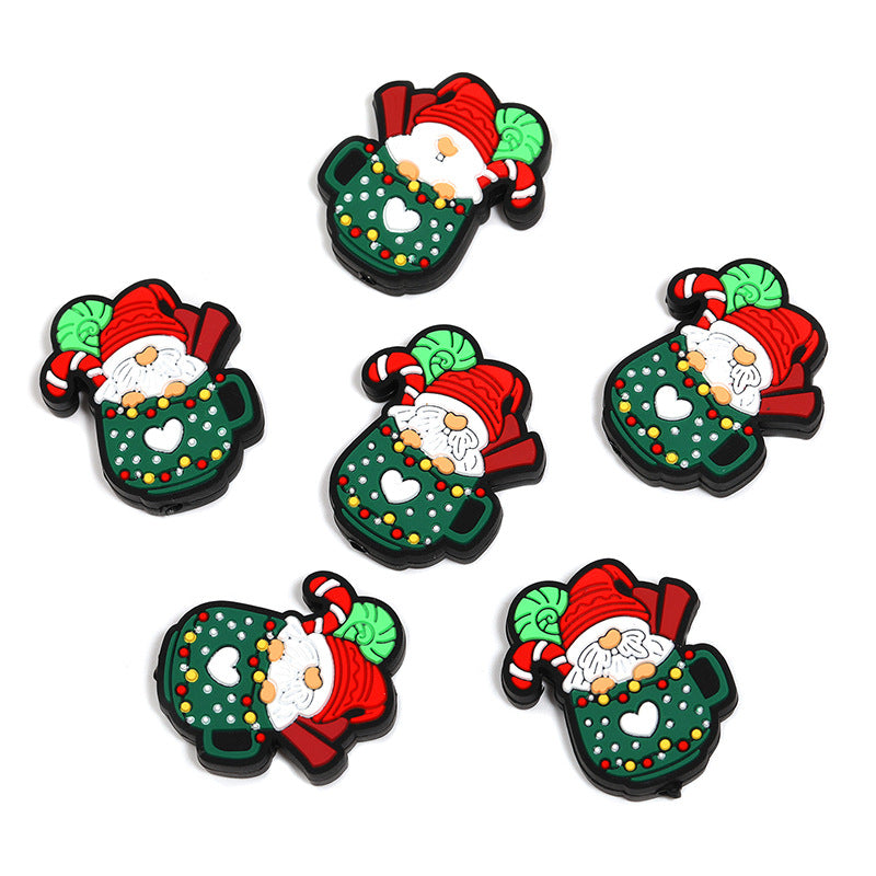Wholesale Random 50pcs/pack Christmas series of 3D Focal Beads