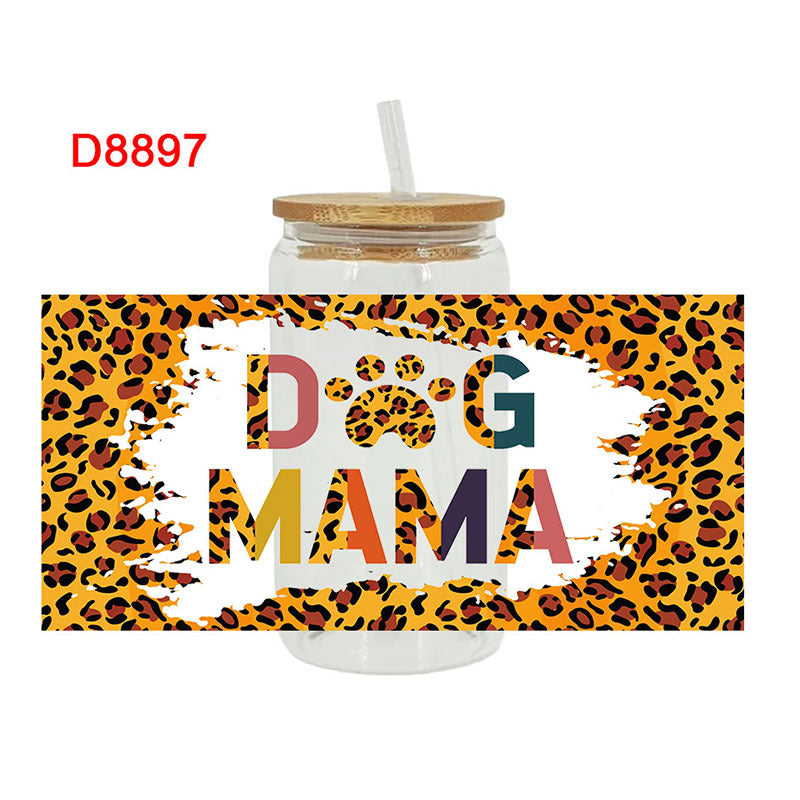 Wholesale Mother's Day Colored Alphabet   16oz Cup UV DTF Wraps