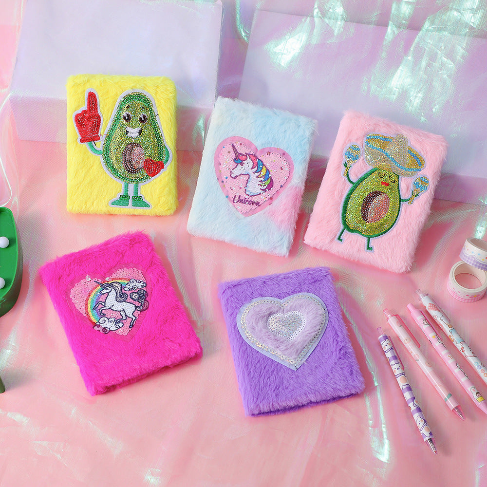 Wholesale Plush Cartoon Avocado Creative Girly Notebook