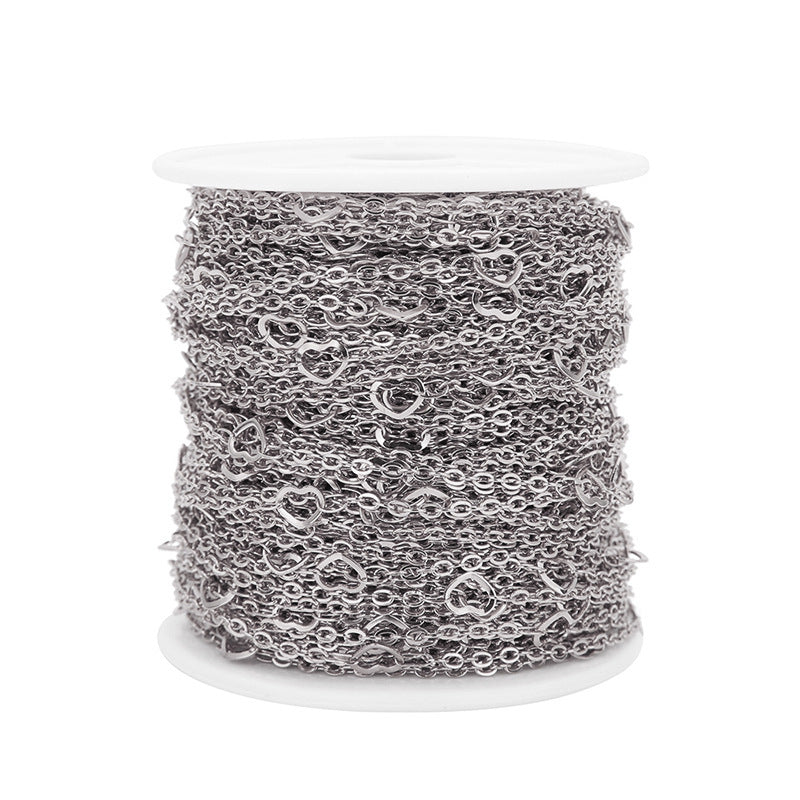 Wholesale 1.5mm 2PCS Love O-shaped Chain DIY Jewelry Pendant