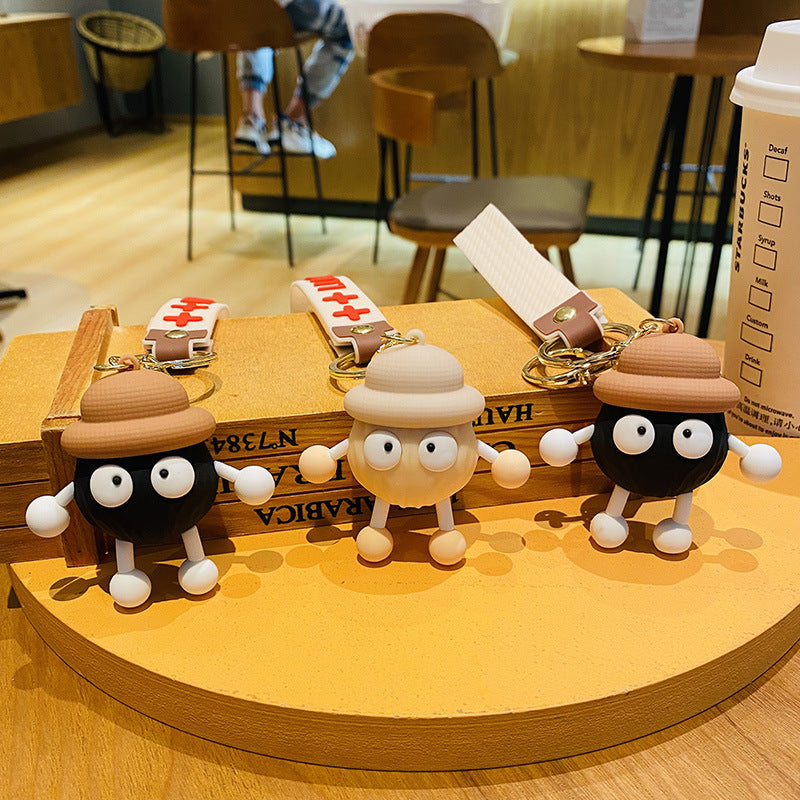 Wholesale Silicone Small Coal Ball Keychain