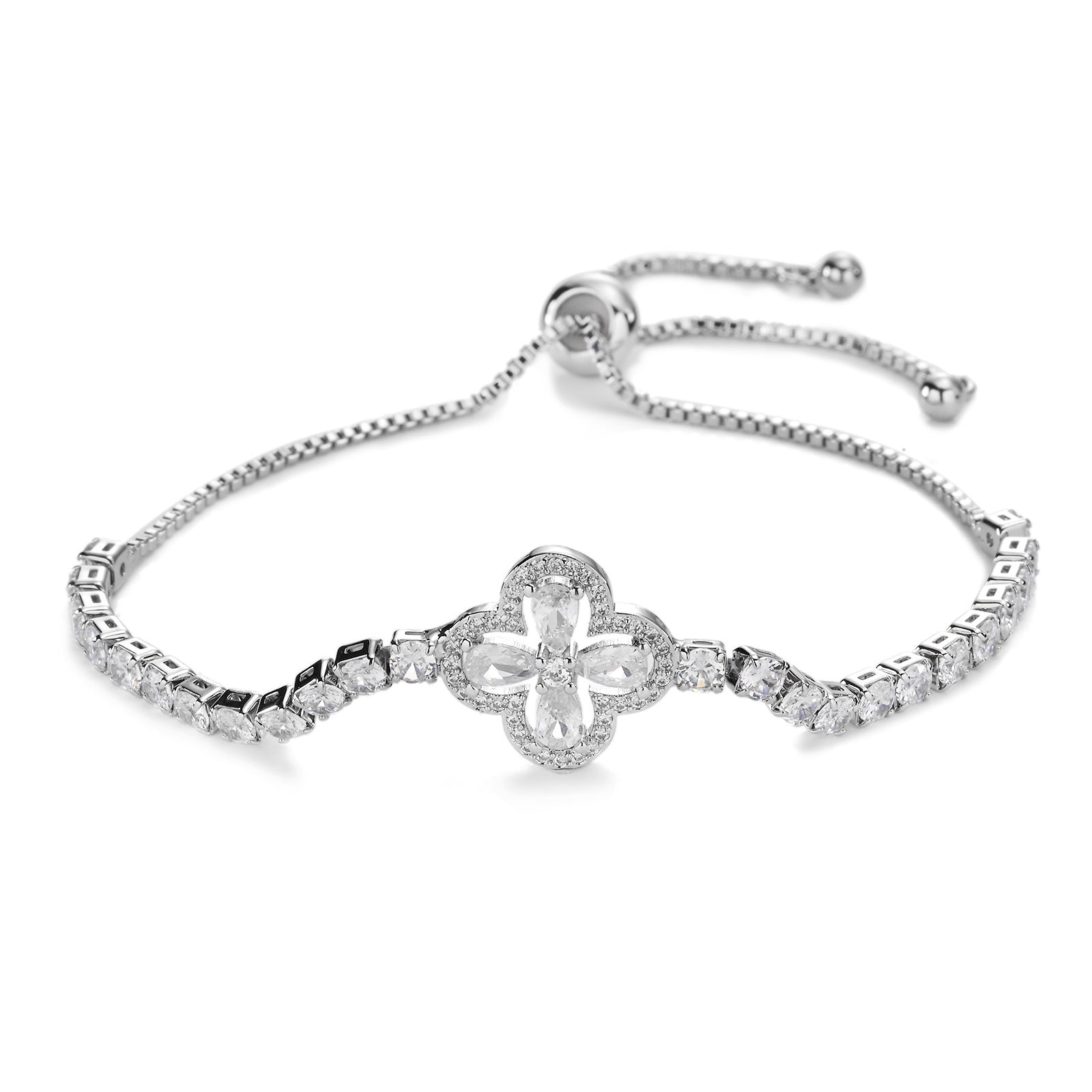 Wholesale Micropaved Zirconia Adjustable Copper Bracelet