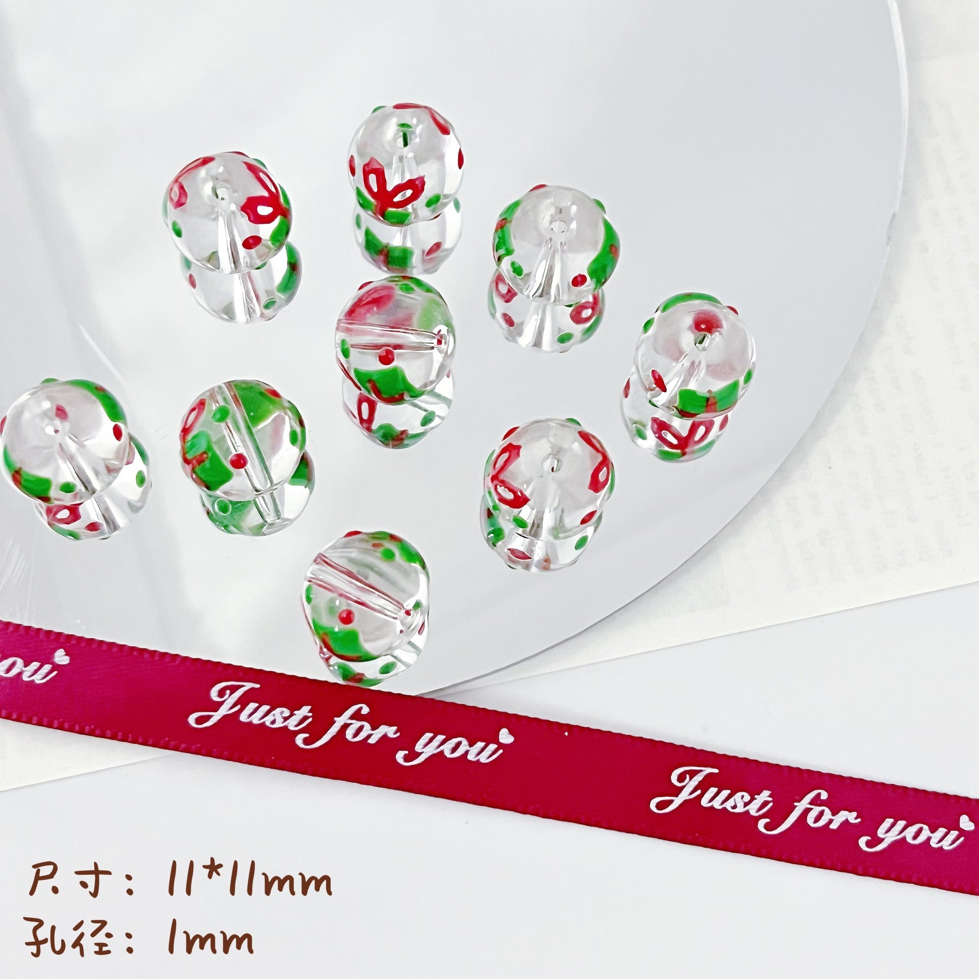 Wholesale 10pcs Santa Claus Snowflake Christmas Series Beads