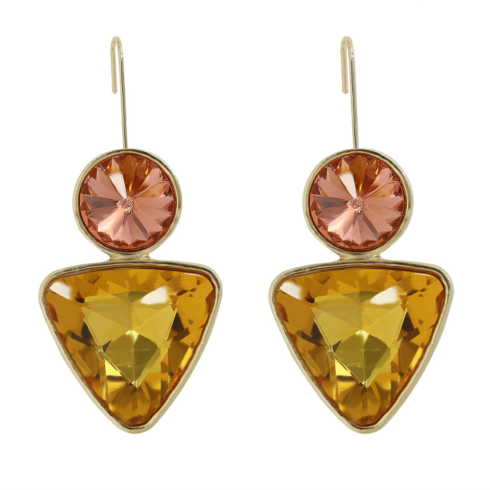 Wholesale Irregular Geometric Alloy Colorful Gemstone Sparkling Earrings