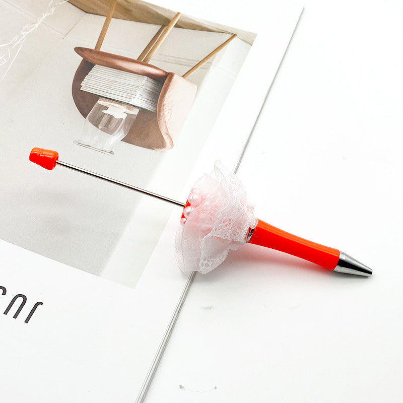 wholesale beadable pens DIY heavy bead pen mesh pearl bead pen