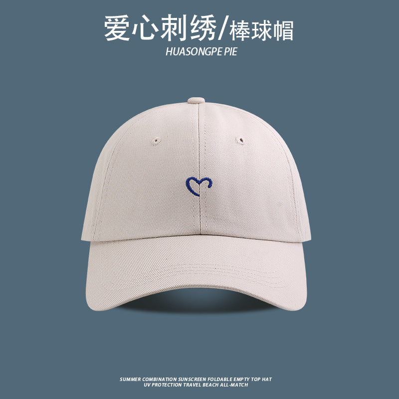 Wholesale Heart Embroidered Sun Protection Baseball Cap