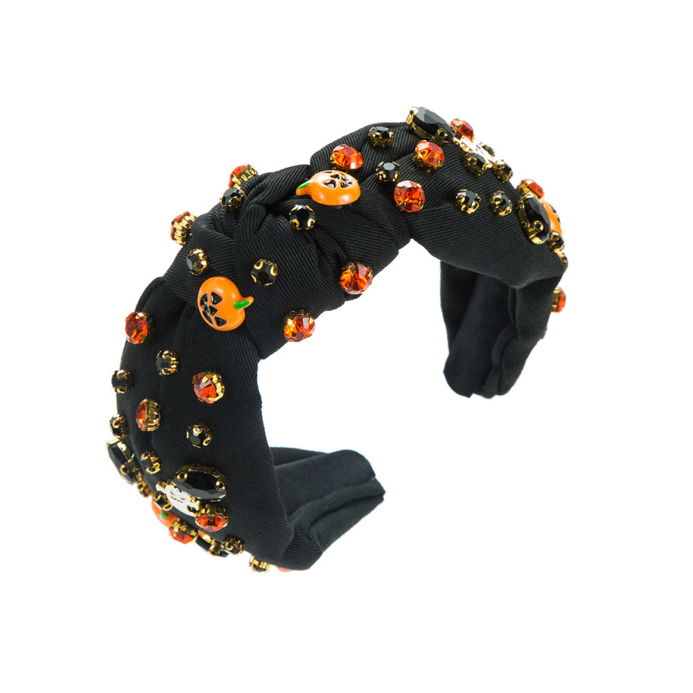 Wholesale 2023 Halloween Fabric Art Ghost Pumpkin Ghost Face Decorative Headband