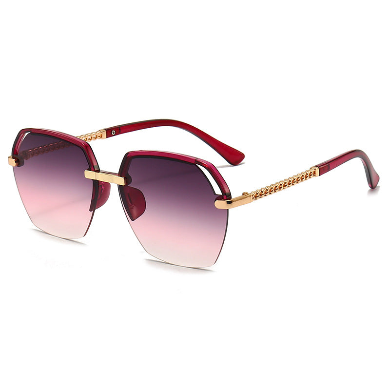 Gafas de sol de metal de marco grande al por mayor
