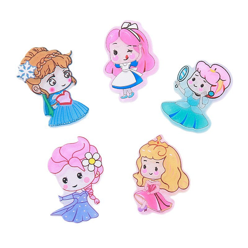 Wholesale  10pcs Acrylic Jewelry Accessories Cute Princess Girls Acrylic Flatback