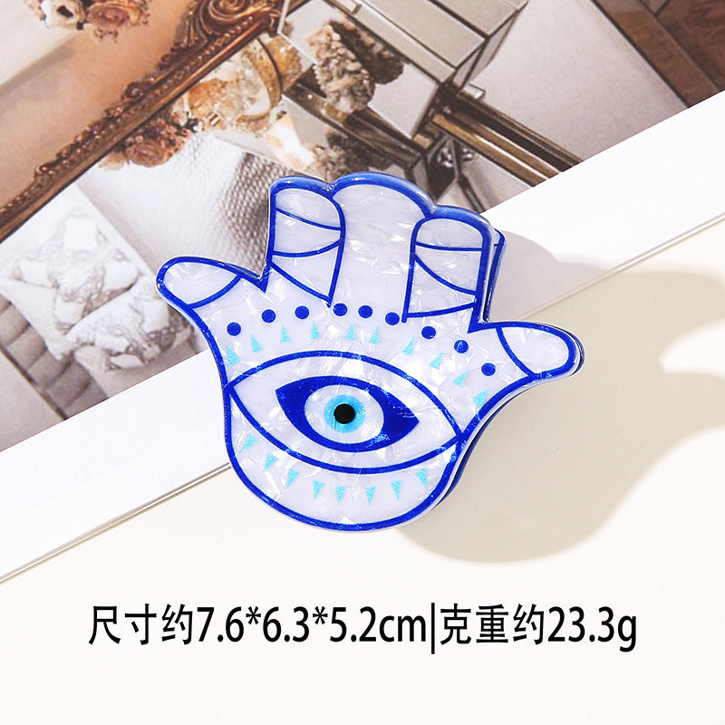 Wholesale Round Evil Eye Hair Clip Acrylic Claw Clip Bohemian Greek Style Fashion Hair Accessory For Women Resale