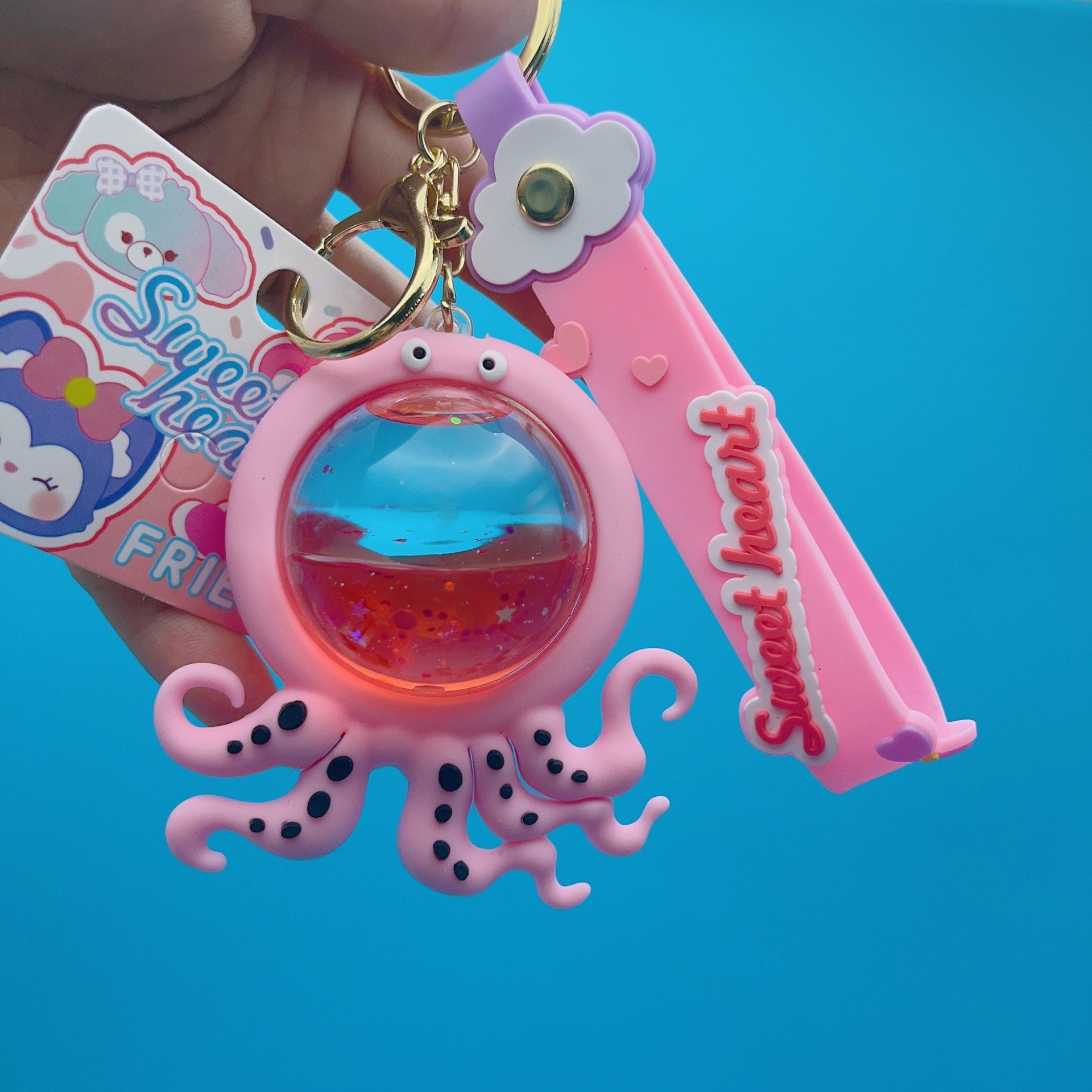 Wholesale Quicksand Bottle Into Oil Acrylic Keychain