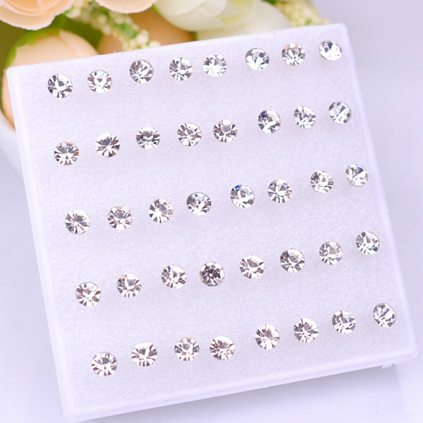 Wholesale Rhinestone Plastic Earrings Set