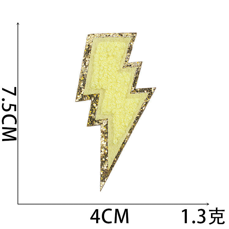 Wholesale Rainbow Embroidered Iron On Patch With Lightning And Five Pointed Star Stylish Clothing Accessory For Casual Wear And Resale